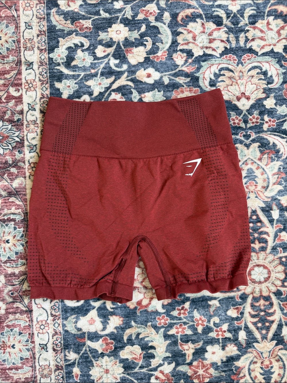 Gymshark Maroon High-Waist Bike Shorts